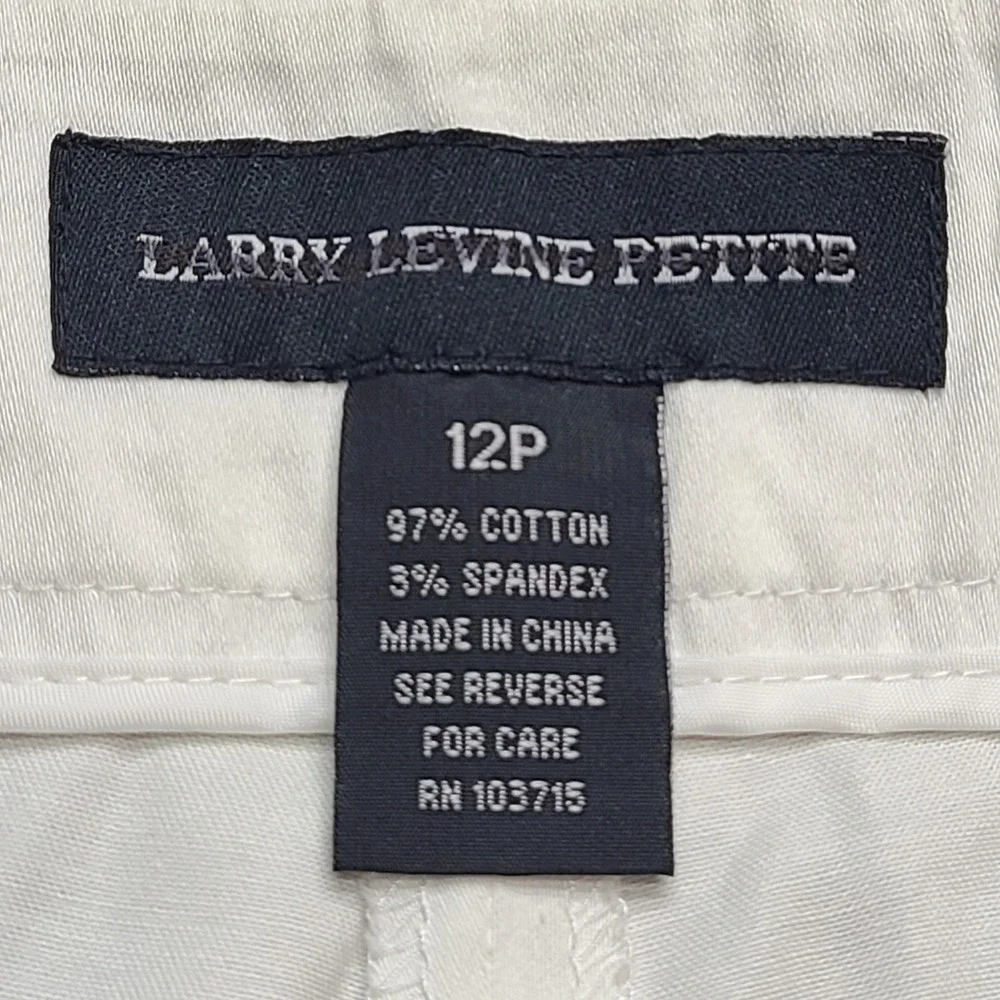 Larry Levine Slim Leg Crop Pants Women 12P‎ White New Slim Fit Petite Trousers